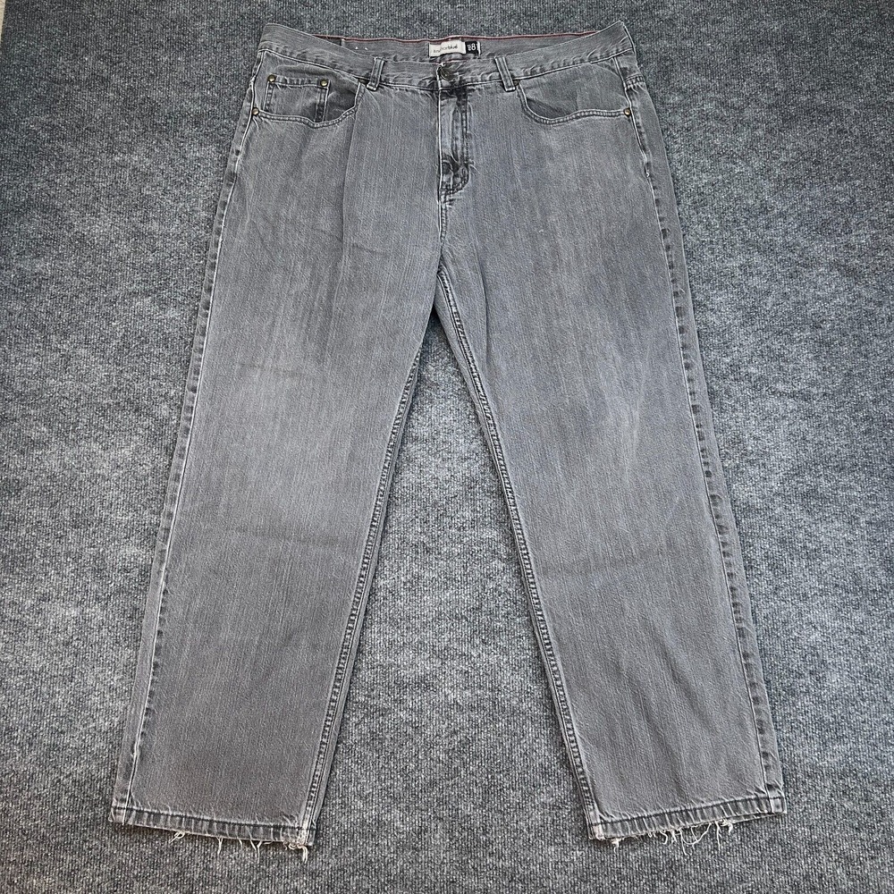 Anchor Blue Jeans Mens 40x30 Original Straight Leg Denim Distressed Gray
